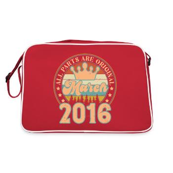 Mars 2016. Cadeau d’anniversaire mars 2016. March. - Sac Retro - rouge/blanc - Dos