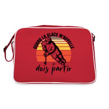 Quand la glace m'appelle je dois partir Hockey - Retro Bag - red/white - Back