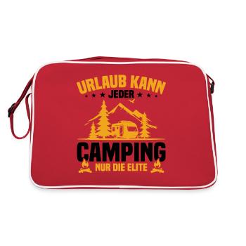 Tout le monde peut partir en vacances en camping, seule l'élite - Sac Retro - rouge/blanc - Dos