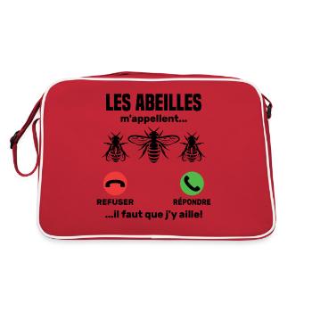 Bees call me... - Retro Bag - red/white - Back