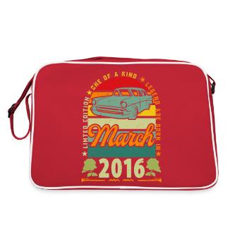 anniversaire mars 2016, Mars 2016, March 2016. - Sac Retro - rouge/blanc - Dos