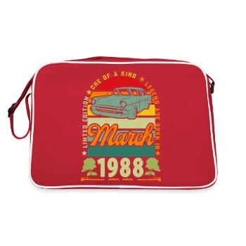 March 1988, March 1988, March 1988. - Retro Bag - red/white - Back