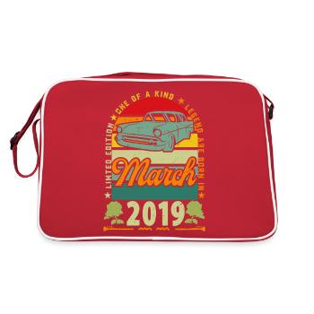 anniversaire mars 2019, Mars 2019, March 2019. - Sac Retro - rouge/blanc - Dos