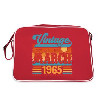 March 1965, March 1965 Vintage Anniversary Gift. - Retro Bag - red/white - Back