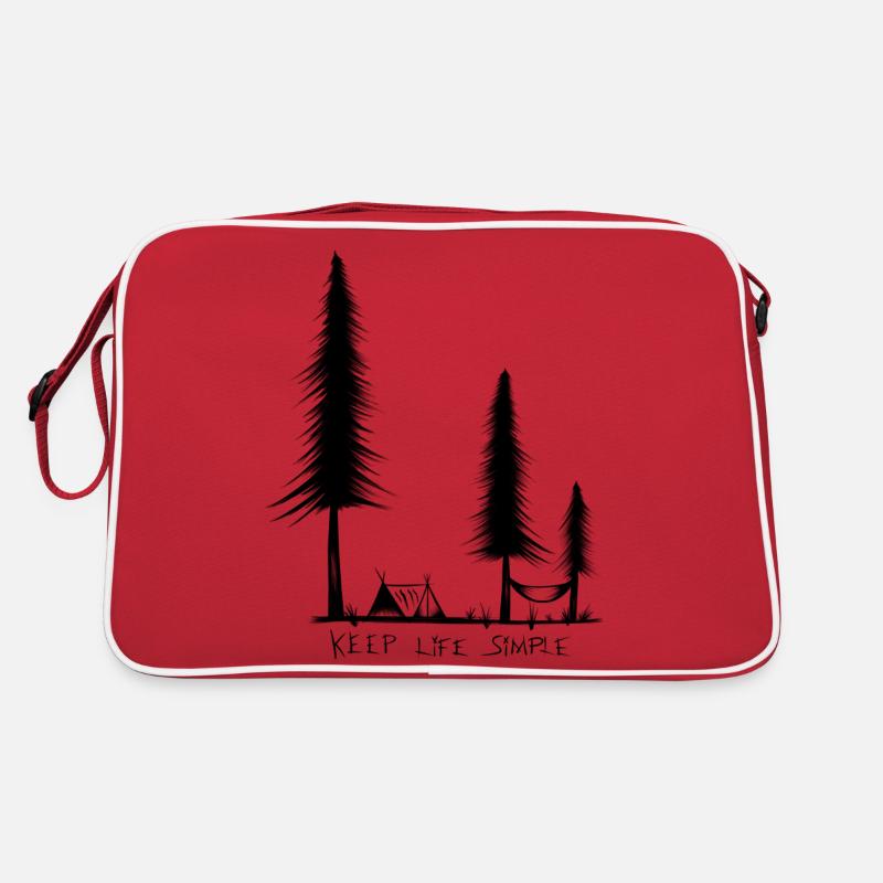 Camping - Retro Tasche - Rot/Weiß