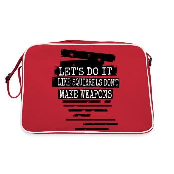 poison anti guerre déclaration présenter des blagues oiseau vert - Sac Retro - rouge/blanc - Dos