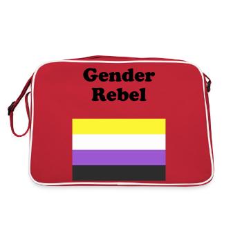 Non Binary Flag Gender Rebel - Retro Bag - red/white - Back