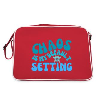 chaos is my default setting - Retro Tasche - Rot/Weiß - Hinten
