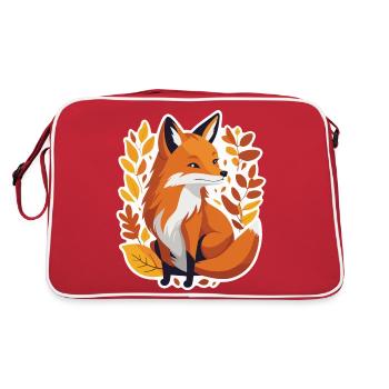 Fuchs im Herbst #4 - Retro Tasche - Rot/Weiß - Hinten