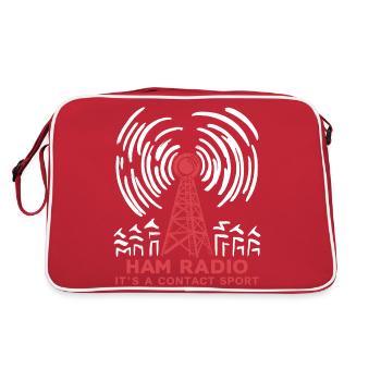 Ham Radio – It's the contact that counts - Retro Bag - red/white - Back