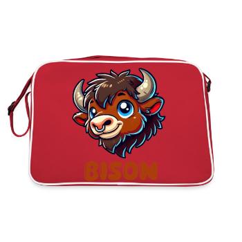 Bison Animal - Retro Bag - red/white - Back