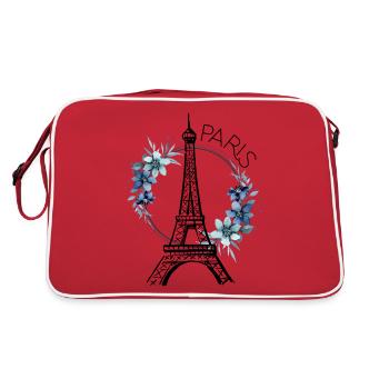 Paris Tour Eiffel France Floral Line Art - Sac Retro - rouge/blanc - Dos