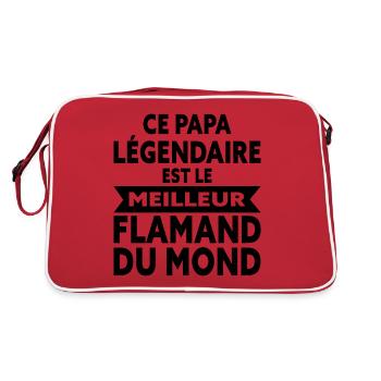 Ce Papa Légendaire Est Le Meilleur FLAMAND Du Mond - Sac Retro - rouge/blanc - Dos