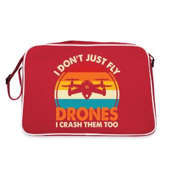 I Don't Just Fly Drones, I Crash Them Too - Retro Bag - red/white - Back