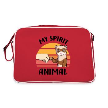 Porte-furet | Amoureux des furets - Sac Retro - rouge/blanc - Dos