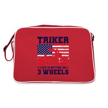 Trike - Retro Tasche - Rot/Weiß - Hinten