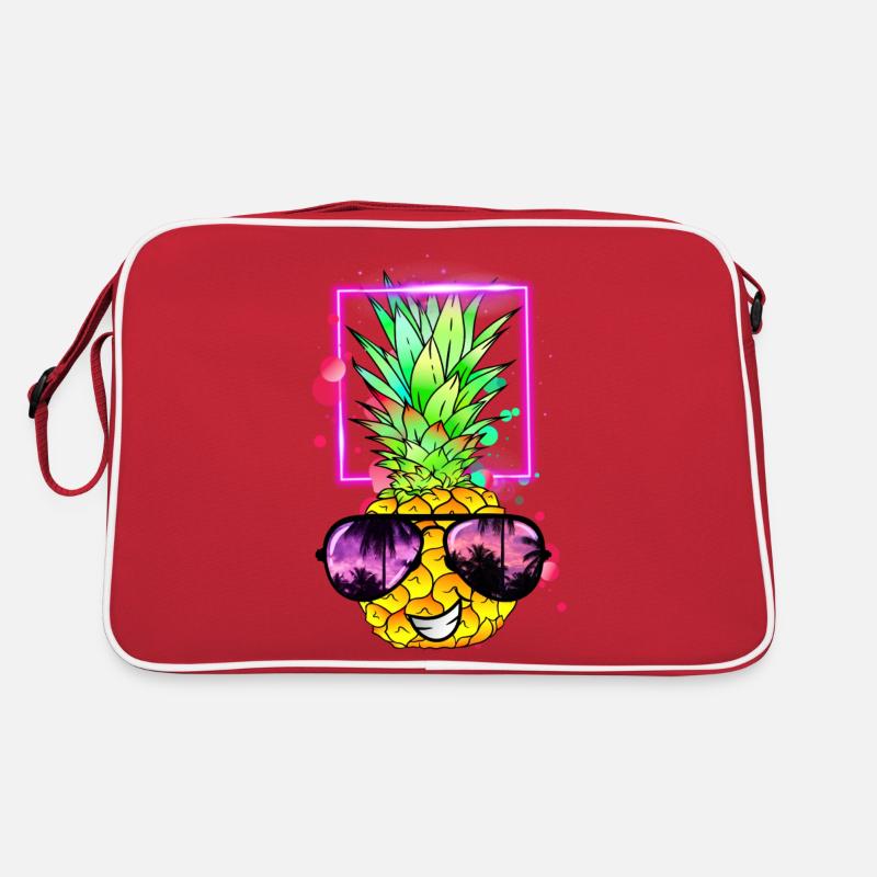 cool pineapple retro neon Retro Bag