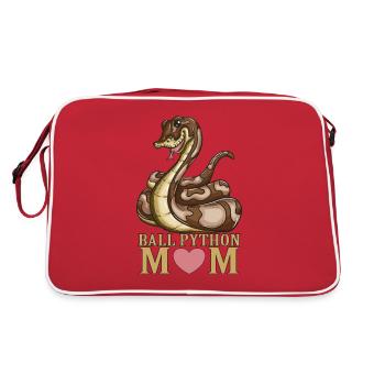 Serpent Amant Serpent Reptile Ball Python Maman - Sac Retro - rouge/blanc - Dos