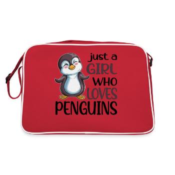 King Penguin Empereur Pingouin Fille Aime Pingouin - Sac Retro - rouge/blanc - Dos