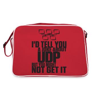 Joke about UDP but you might not get it - Retro Bag - red/white - Back