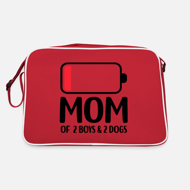 Hund - Retro Tasche - Rot/Weiß