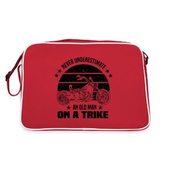 Trike Motorrad Triker Trikes Trikefahrer Geschenke - Retro Tasche - Rot/Weiß - Hinten