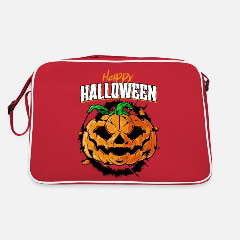 Happy Halloween - Retro Tasche - Rot/Weiß