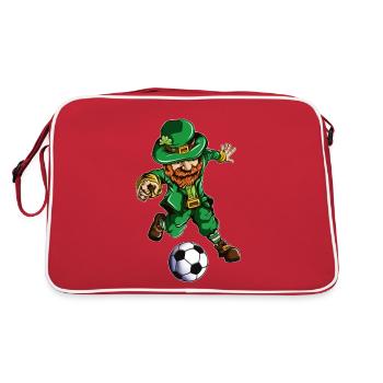 Fußball am Feiertag St. Patriks Day Kobold Outfit - Retro Tasche - Rot/Weiß - Hinten
