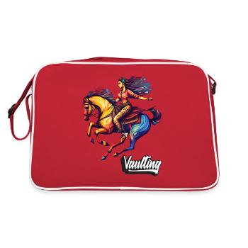 Voltige Saut Cheval Acrobatie Équitation - Sac Retro - rouge/blanc - Dos