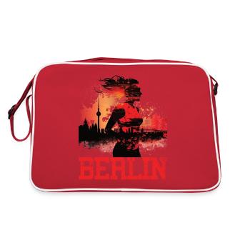 Berlin Marathon Runner Running Shirt pour femme - Sac Retro - rouge/blanc - Dos