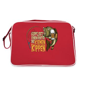 Gepflegt einen hinter die Kiemen Kippen Fische - Retro Tasche - Rot/Weiß - Hinten