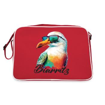Biarritz vacances mouette colorée fraîche avec lunettes de soleil - Sac Retro - rouge/blanc - Dos