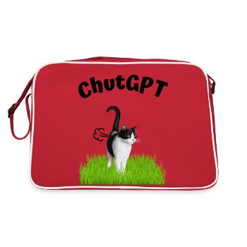 ChutGPT, Chat J'ai pété, GPT, Humour, IA - Sac Retro - rouge/blanc - Dos