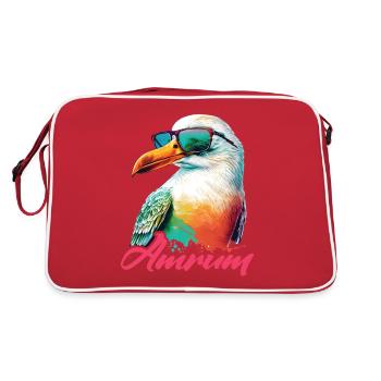 Amrum vacances mouette colorée fraîche avec des lunettes de soleil - Sac Retro - rouge/blanc - Dos