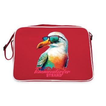 Timmendorfer Strand Holiday Seagull with sunglasses - Retro Bag - red/white - Back