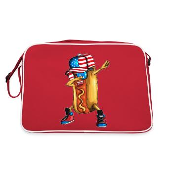 Drôle de hot-dog dabbing restauration rapide cuisine - Sac Retro - rouge/blanc - Dos
