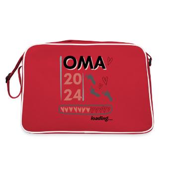 Oma 2024 loading... - Retro Tasche - Rot/Weiß - Hinten