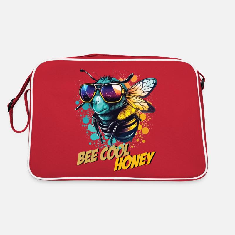 Graffiti bumblebee with sunglasses Bee Cool Honey Retro Bag