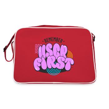 Lustig UI/UX User Experience UX Designer - Retro Tasche - Rot/Weiß - Hinten