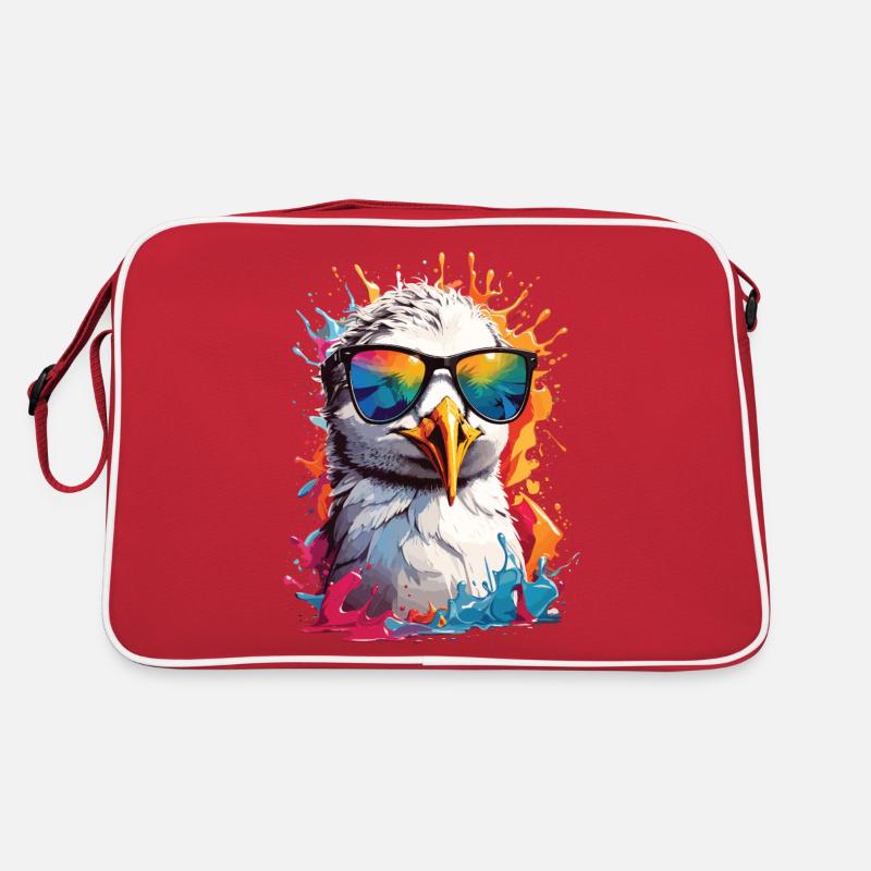 Mouette lunettes de soleil vacances d’été colorées - Sac Retro - rouge/blanc