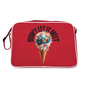 Melting earth in the ice cream cone Don't let it melt - Retro Bag - red/white - Back