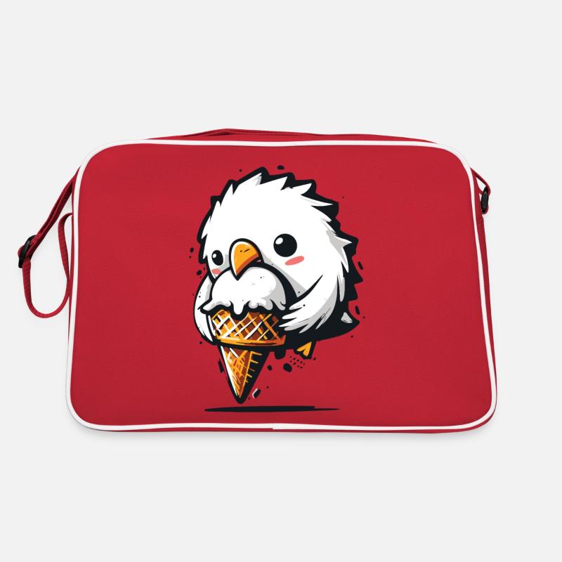 Süße Möwe klaut Eis Eisdieb Dieb Retro Tasche