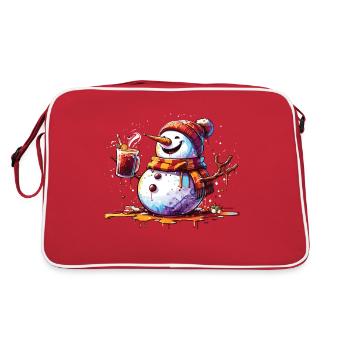Bonhomme de neige fait fondre des boissons vin chaud Noël - Sac Retro - rouge/blanc - Dos