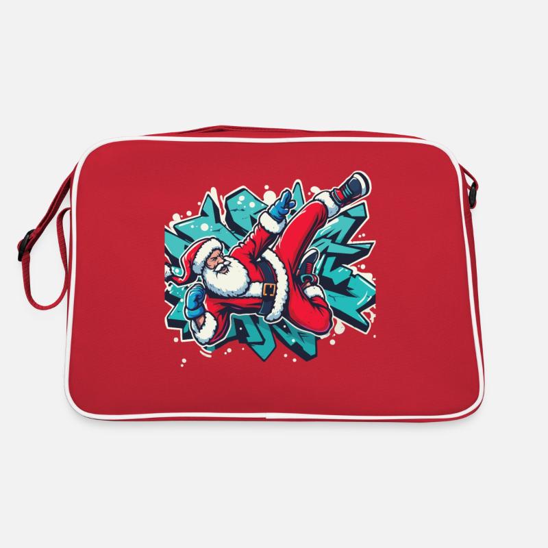 Karaté Kick Père Noël Style Graffiti Sac Retro