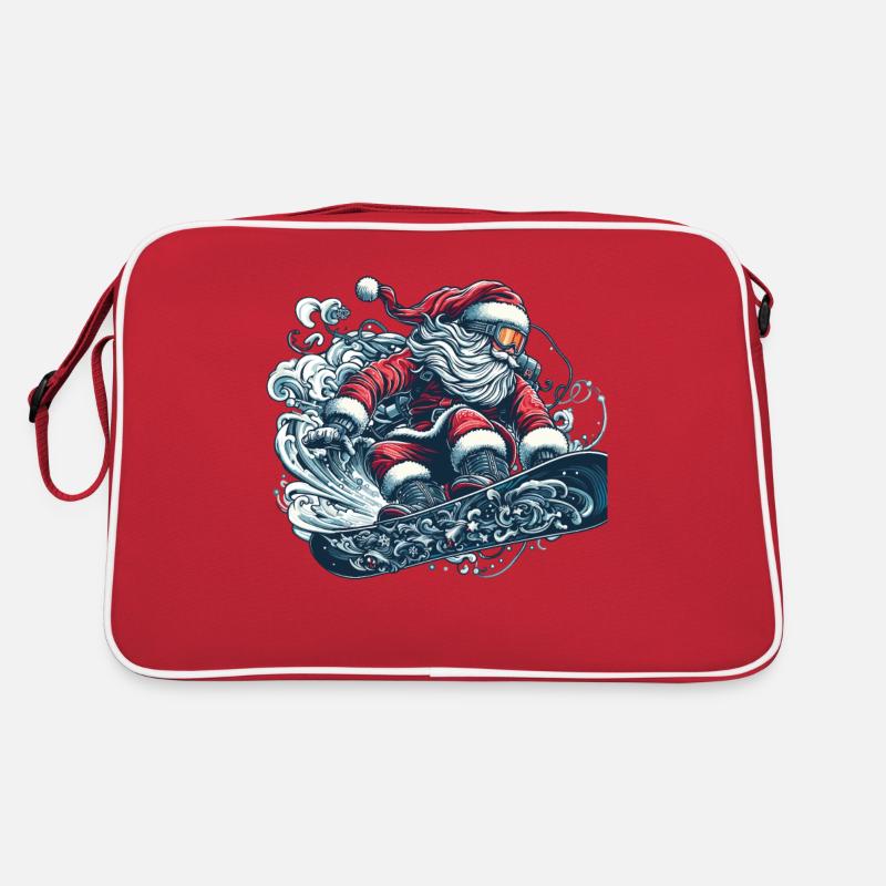 Balade en snowboard du Père Noël Sac Retro