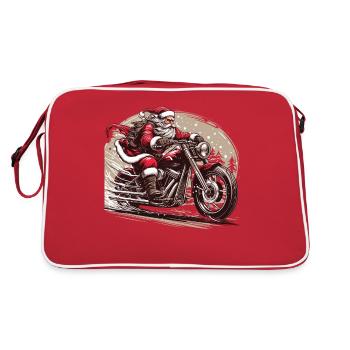 Moto Père Noël à la maison pour Noël - Sac Retro - rouge/blanc - Dos