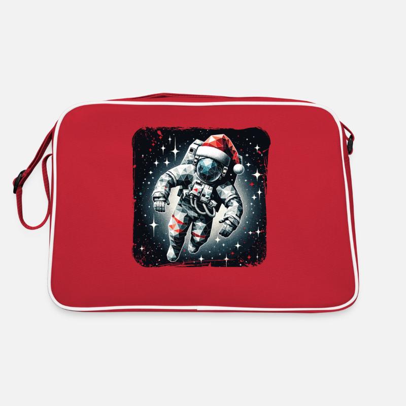 Astronaut Santa Claus Polygon Christmas Retro Bag