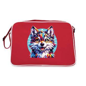 Polygon Wolf Junge - Retro Tasche - Rot/Weiß - Hinten