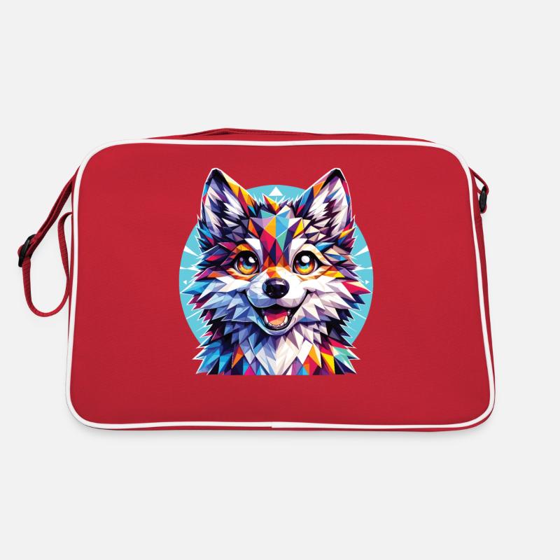 Polygon Wolf Junge Retro Tasche