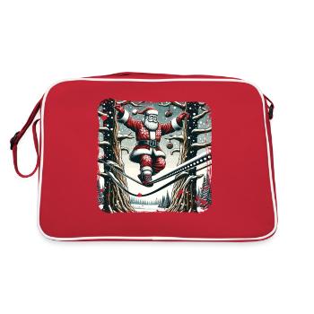 Santa Claus Tightrope Walk Christmas - Retro Bag - red/white - Back